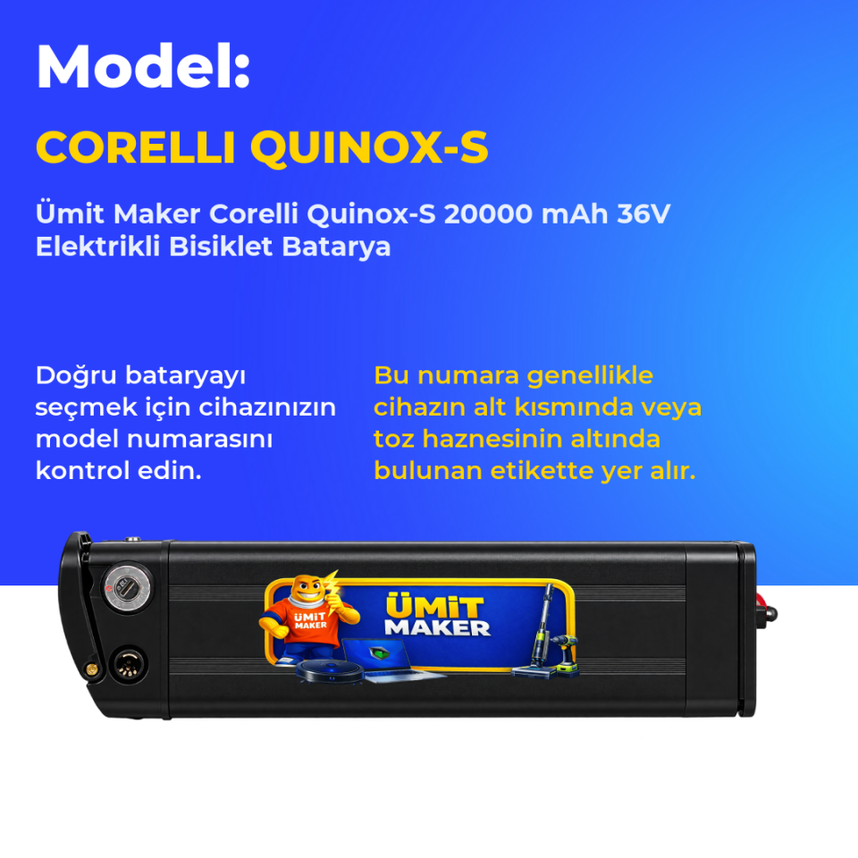 Corelli Quinox-S 20000 mAh 36V Elektrikli Bisiklet Batarya