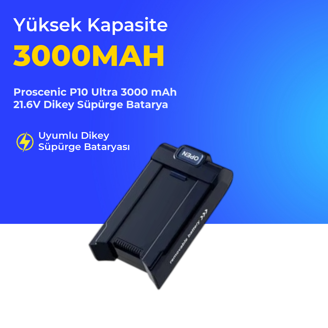 Proscenic P10 Ultra 3000 mAh 21.6V Dikey Süpürge Batarya