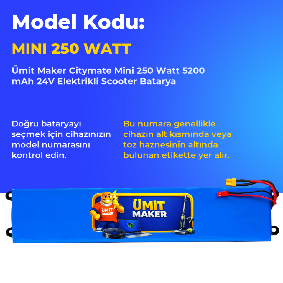 Citymate Mini 250 Watt 5200 mAh 24V Elektrikli Scooter Batarya