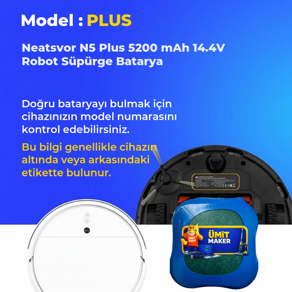 Neatsvor N5 Plus 5200 mAh 14.4V Robot Süpürge Batarya