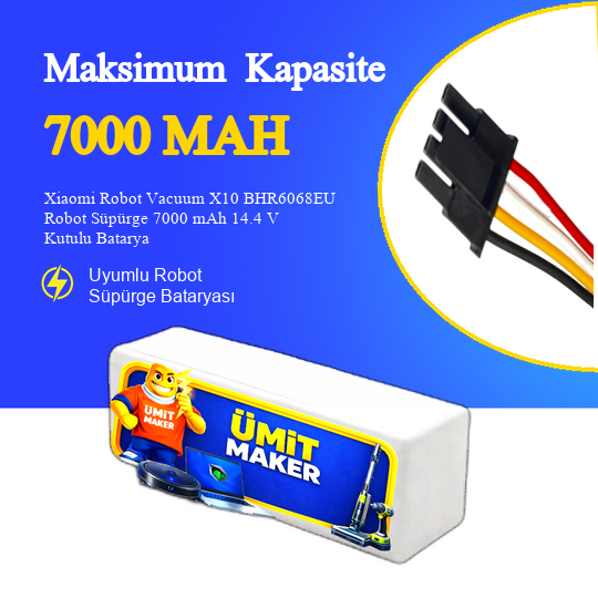 Xiaomi Robot Vacuum X10 BHR6068EU Robot Süpürge 7000 mAh 14.4 V Kutulu Batarya – Orjinal Uyumlu Uzun Ömürlü, Yüksek Performans Pil