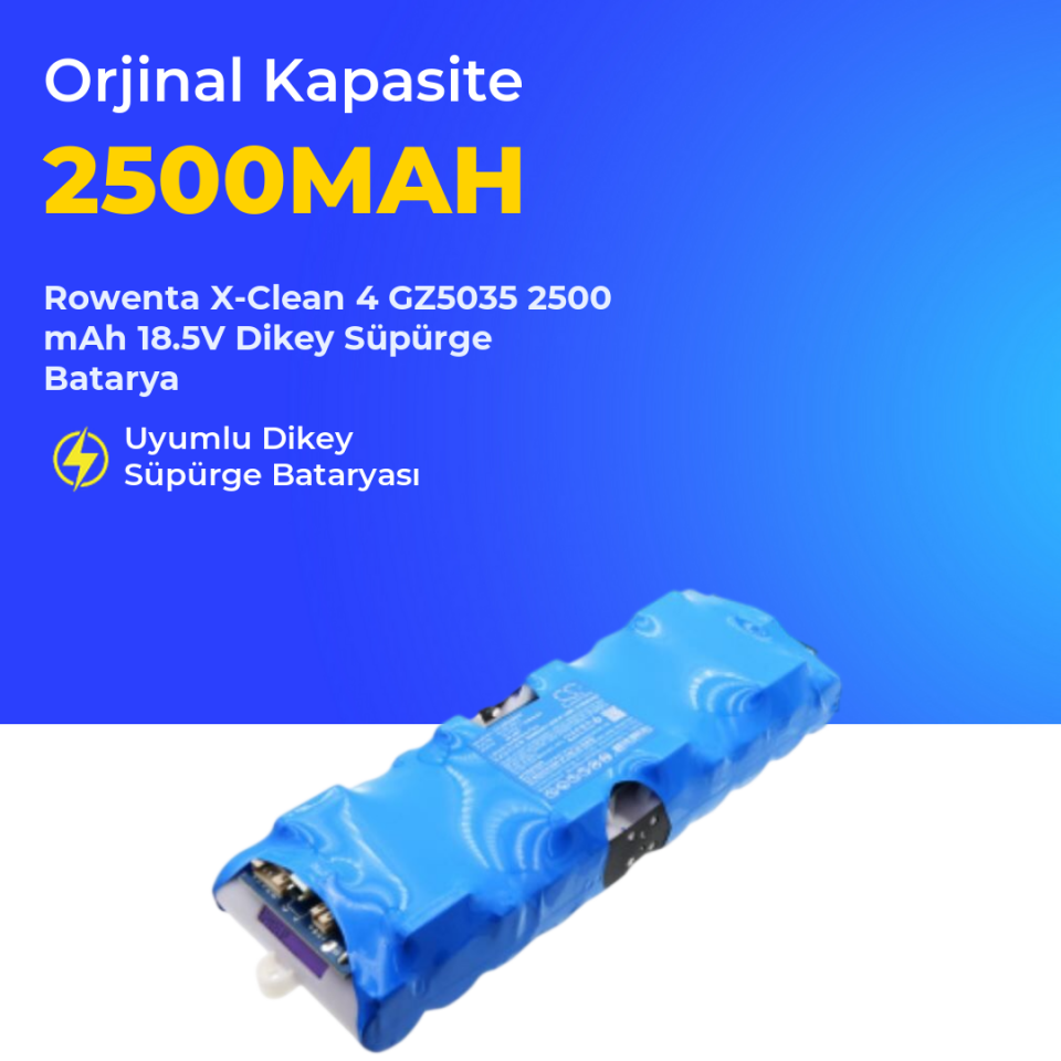 Rowenta X-Clean 4 GZ5035 2500 mAh 18.5V Dikey Süpürge Batarya