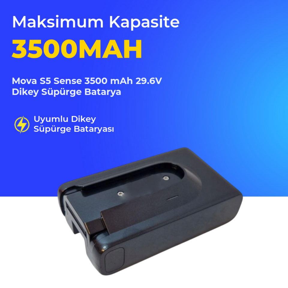 Mova S5 Sense 3500 mAh 29.6V Dikey Süpürge Batarya