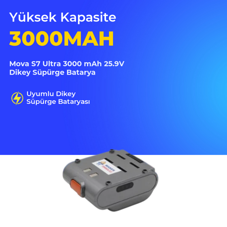 Mova S7 Ultra 3000 mAh 25.9V Dikey Süpürge Batarya