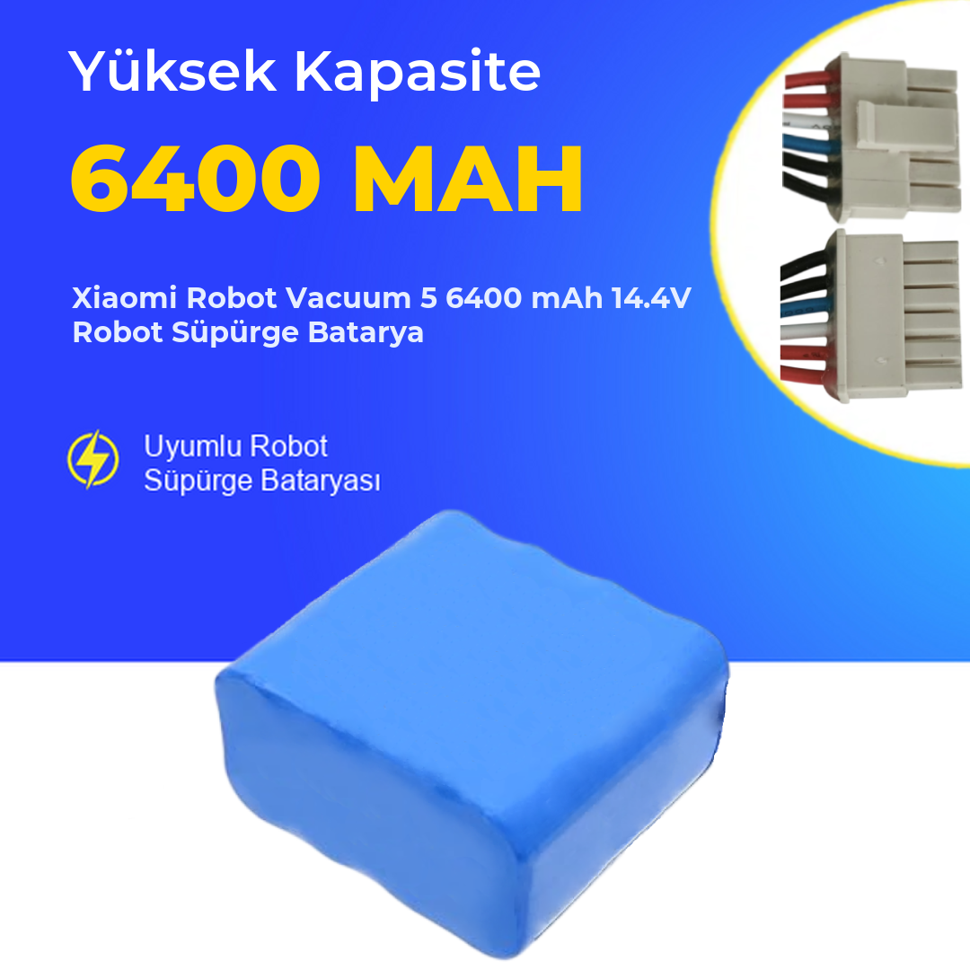 Xiaomi Robot Vacuum 5 6400 mAh 14.4V Robot Süpürge Batarya