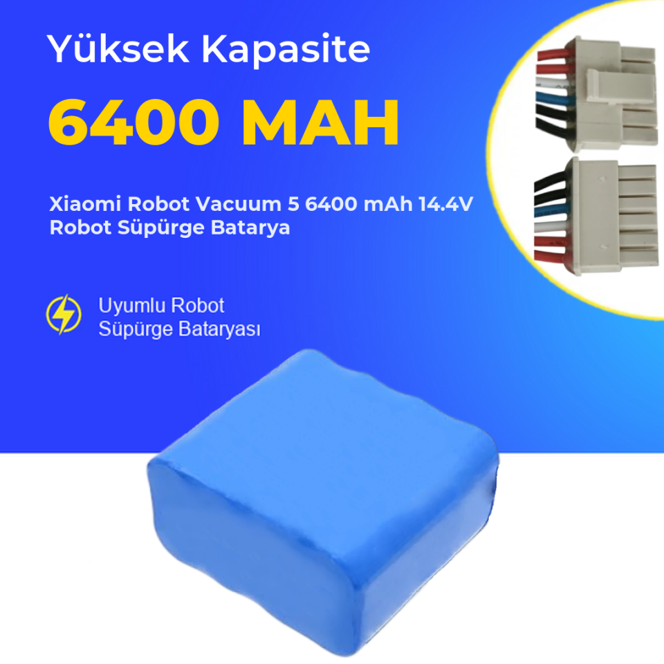 Xiaomi Robot Vacuum 5 6400 mAh 14.4V Robot Süpürge Batarya