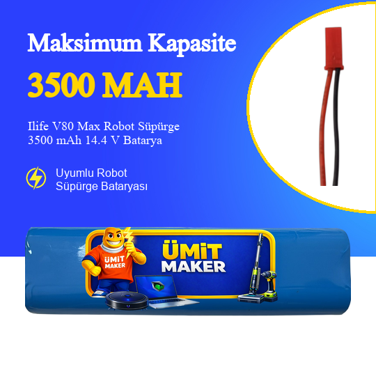 Ilife V80 Max Robot Süpürge 3500 mAh 14.4V Batarya