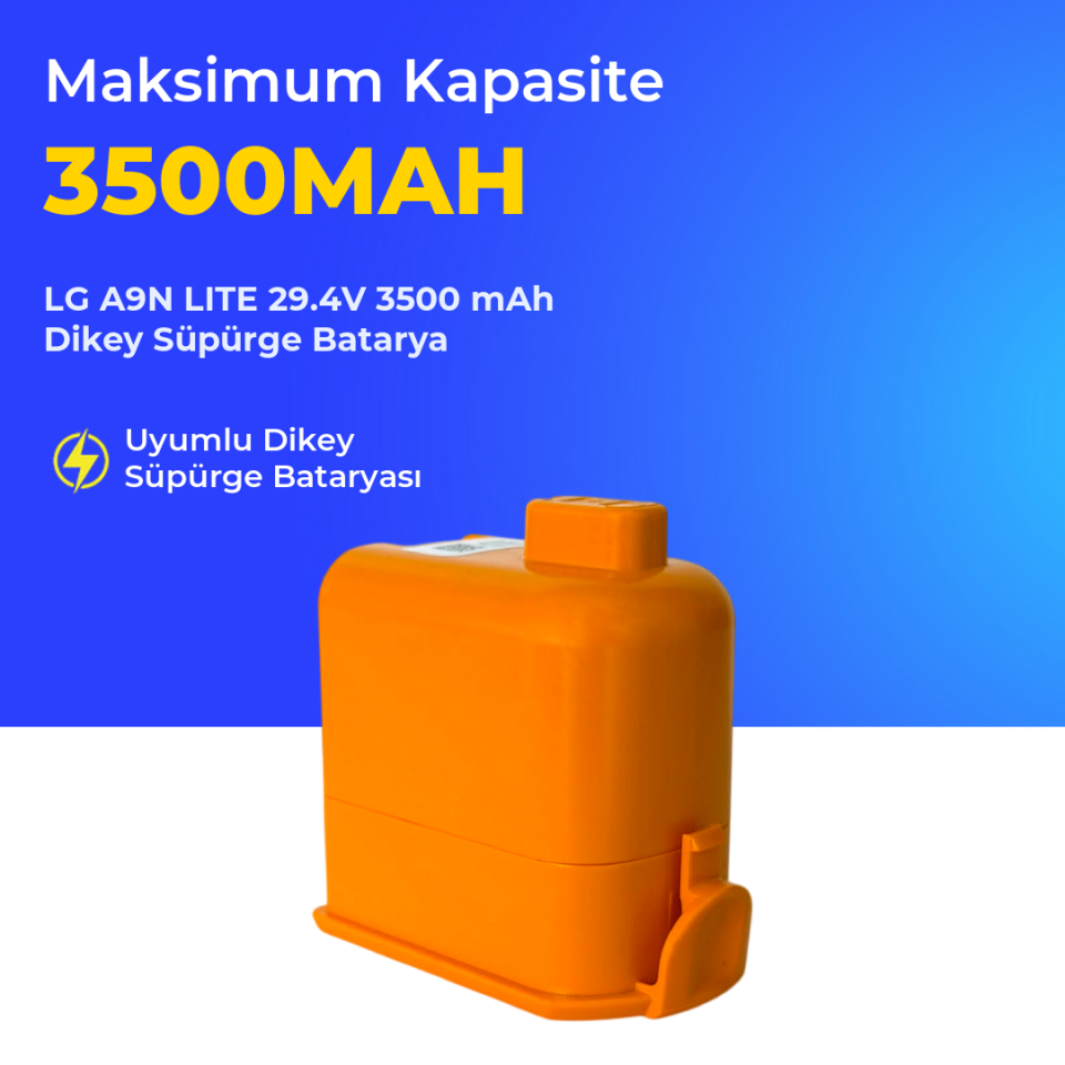 LG A9N LITE 29.4V 3500 mAh Dikey Süpürge Batarya