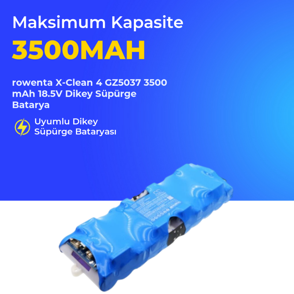rowenta X-Clean 4 GZ5037 3500 mAh 18.5V Dikey Süpürge Batarya