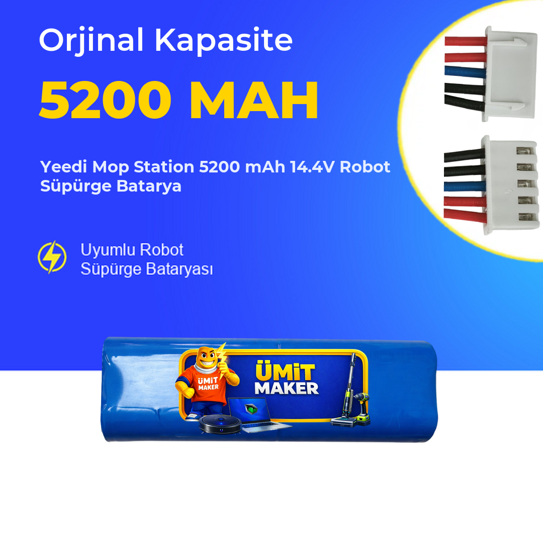 Yeedi Mop Station 5200 mAh 14.4V Robot Süpürge Batarya