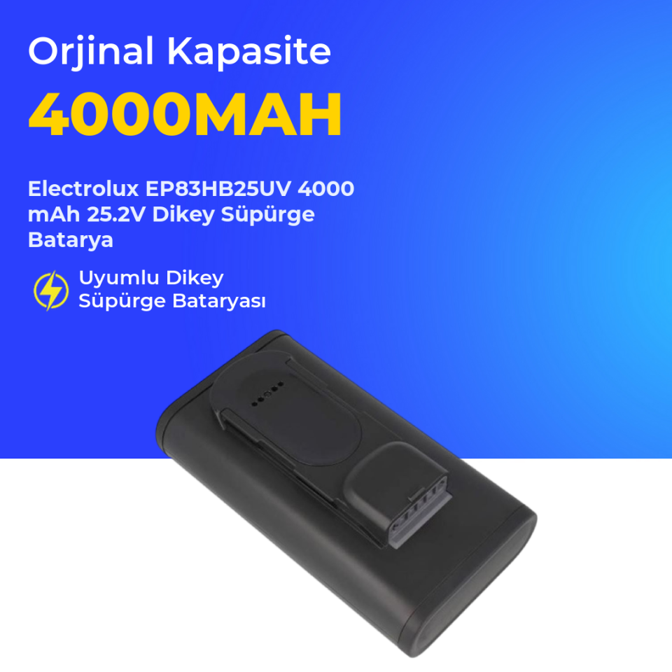 Electrolux EP83HB25UV 4000 mAh 25.2V Dikey Süpürge Batarya