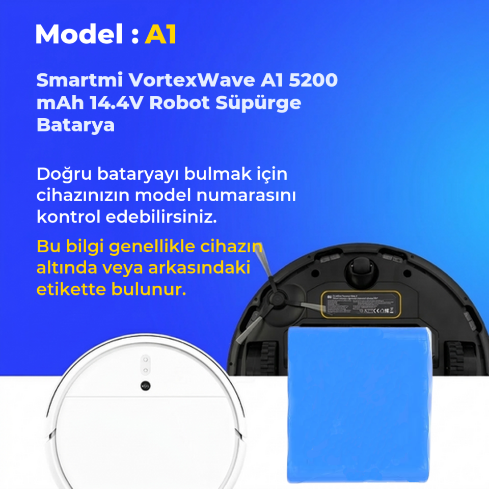 Smartmi VortexWave A1 5200 mAh 14.4V Robot Süpürge Batarya