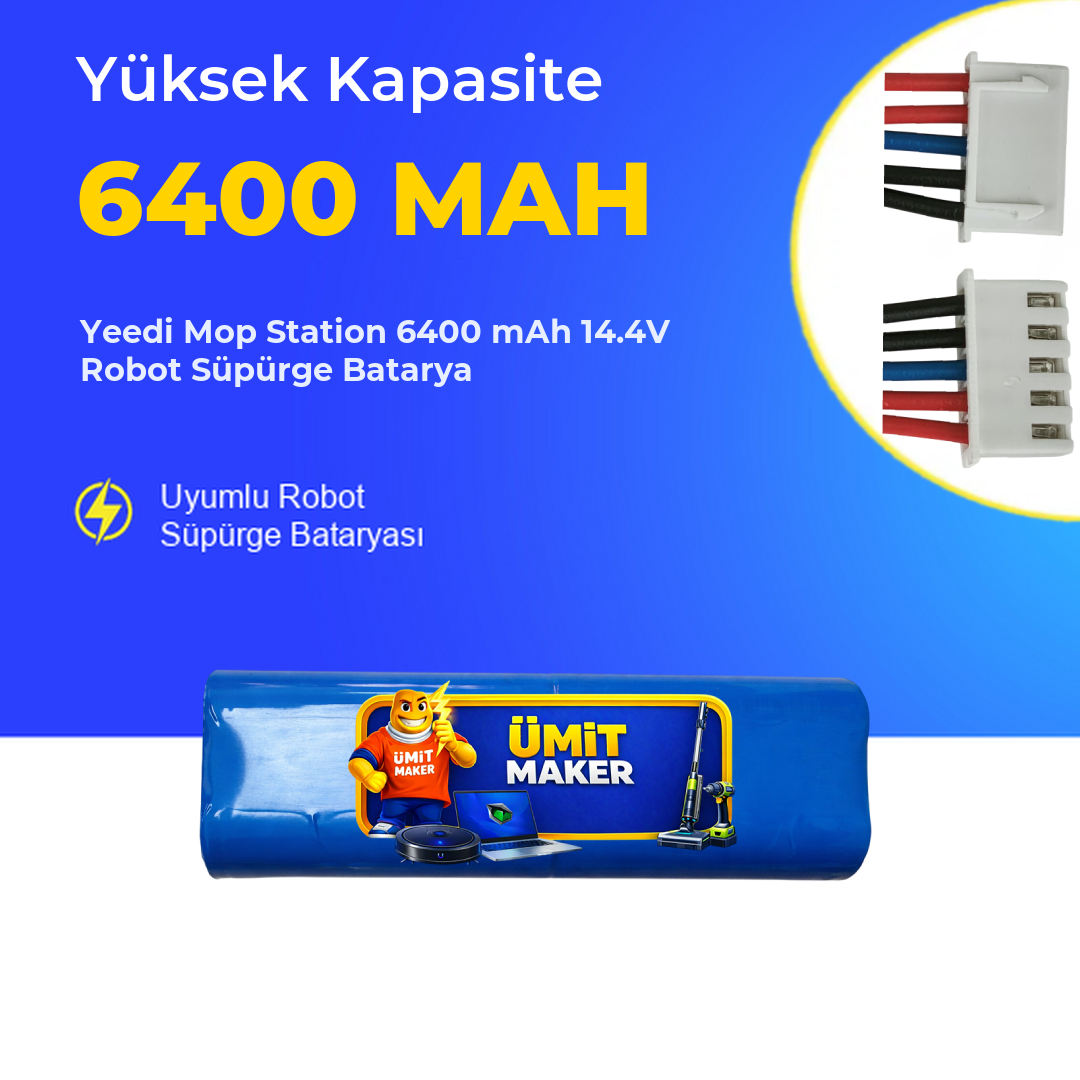 Yeedi Mop Station 6400 mAh 14.4V Robot Süpürge Batarya