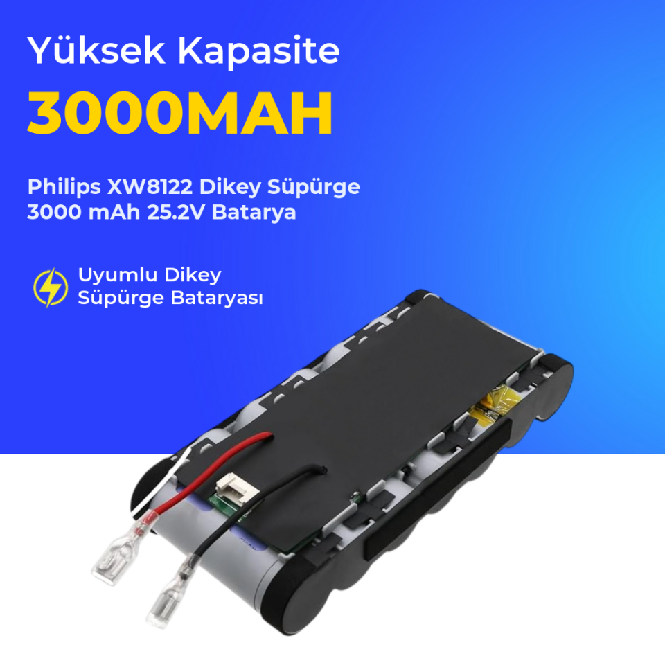 Philips XW8122 Dikey Süpürge 3000 mAh 25.2V Batarya