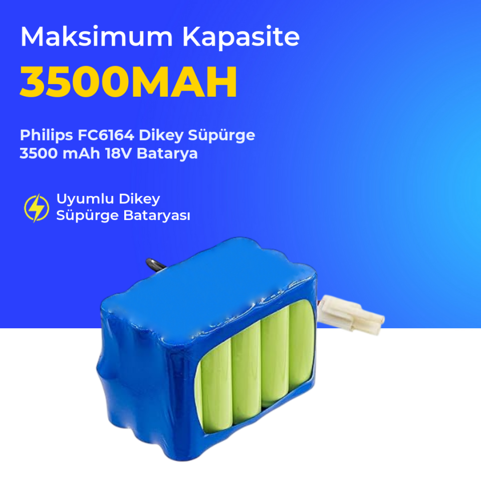 Philips FC6164 Dikey Süpürge 3500 mAh 18V Batarya