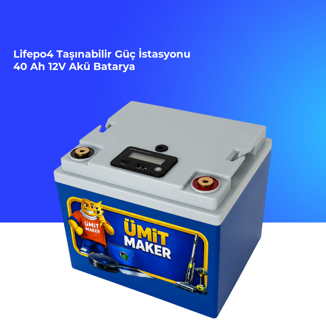 Lifepo4 Taşınabilir Güç İstasyonu 40 Ah 12V Akü Batarya