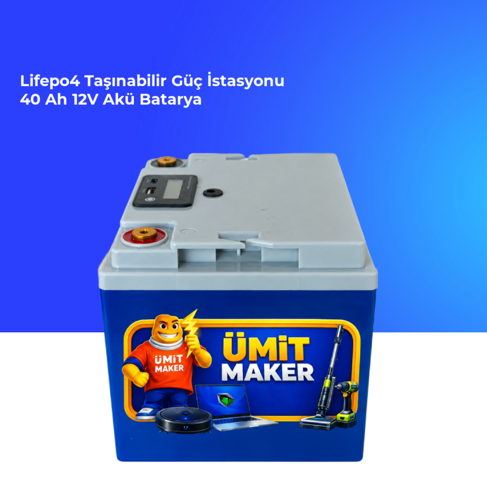 Lifepo4 Taşınabilir Güç İstasyonu 40 Ah 12V Akü Batarya