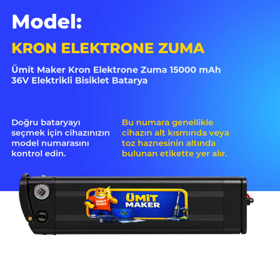 Kron Elektrone Zuma 15000 mAh 36V Elektrikli Bisiklet Batarya