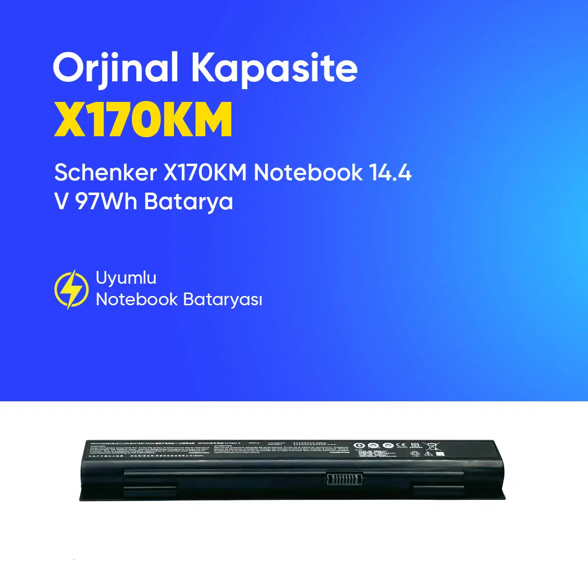 Schenker X170KM Notebook 14.4 V 97Wh Batarya – Orjinal Uyumlu, Yüksek Performanslı